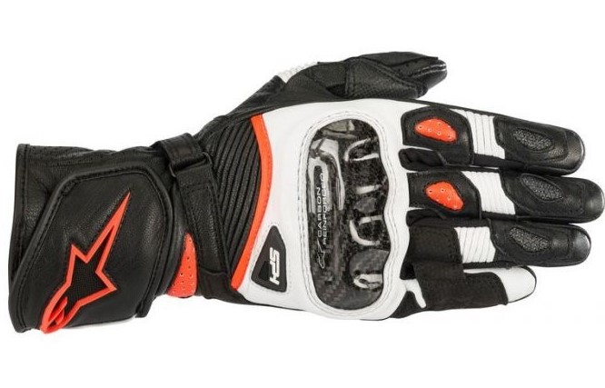 Alpinestars Skinnhandske SP-1 V2 Svart/Vit/Fluoröd (Dam)