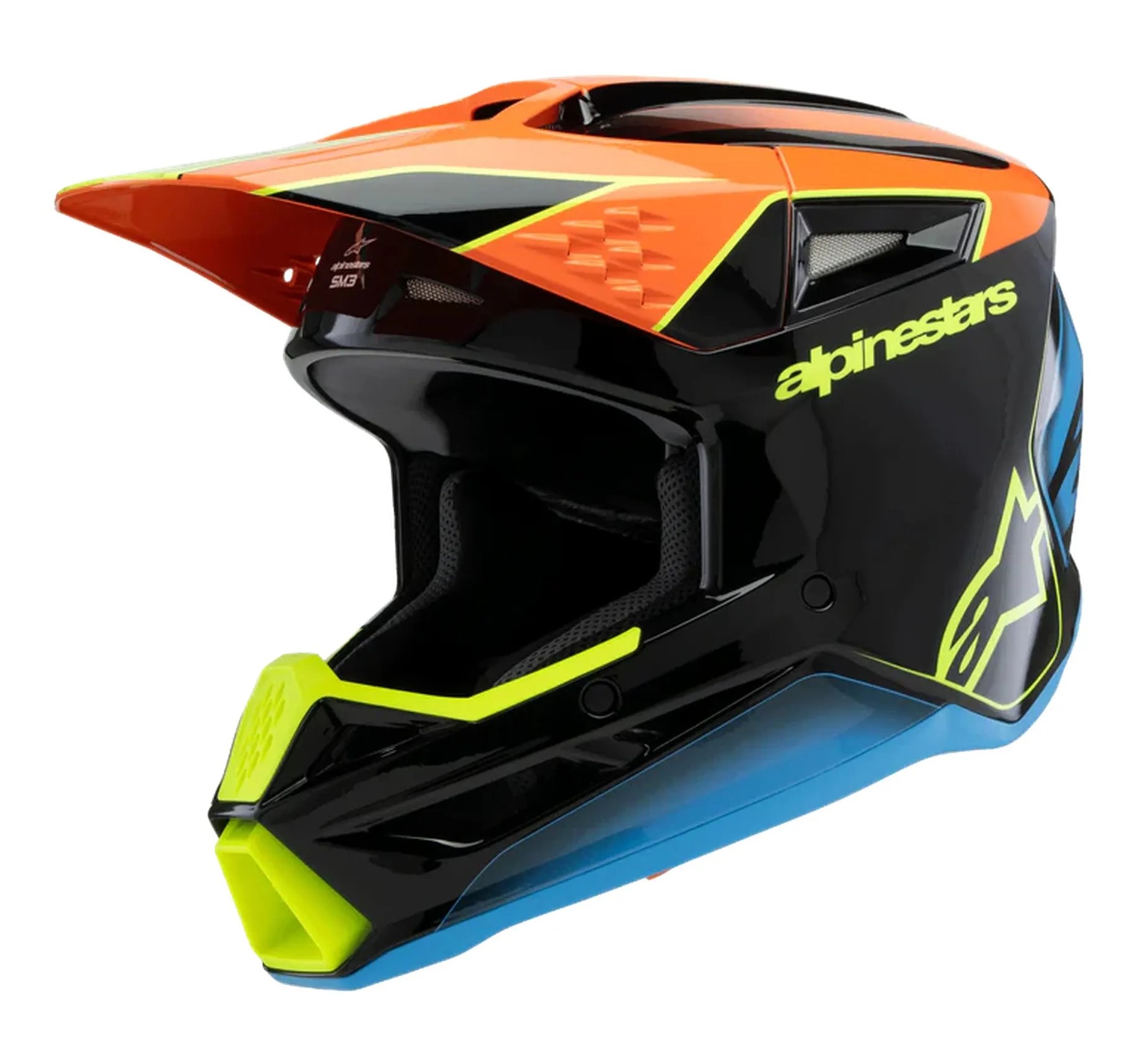 Alpinestars Crosshjälm SM3 Fray Svart/Orange/Gul Fluo (Junior)