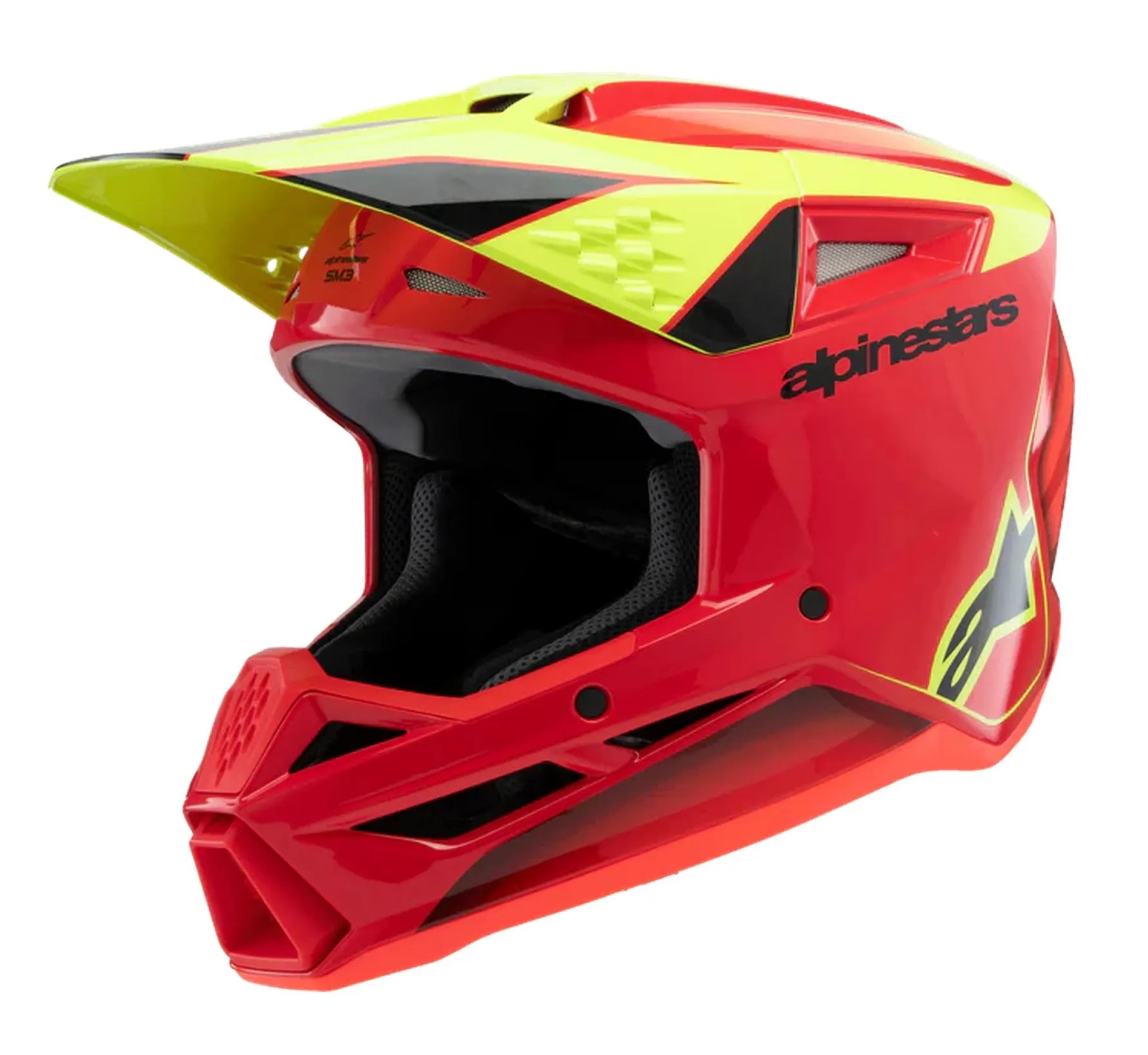 Alpinestars Crosshjälm SM3 Fray Röd/Gul Fluo/Svart (Junior)