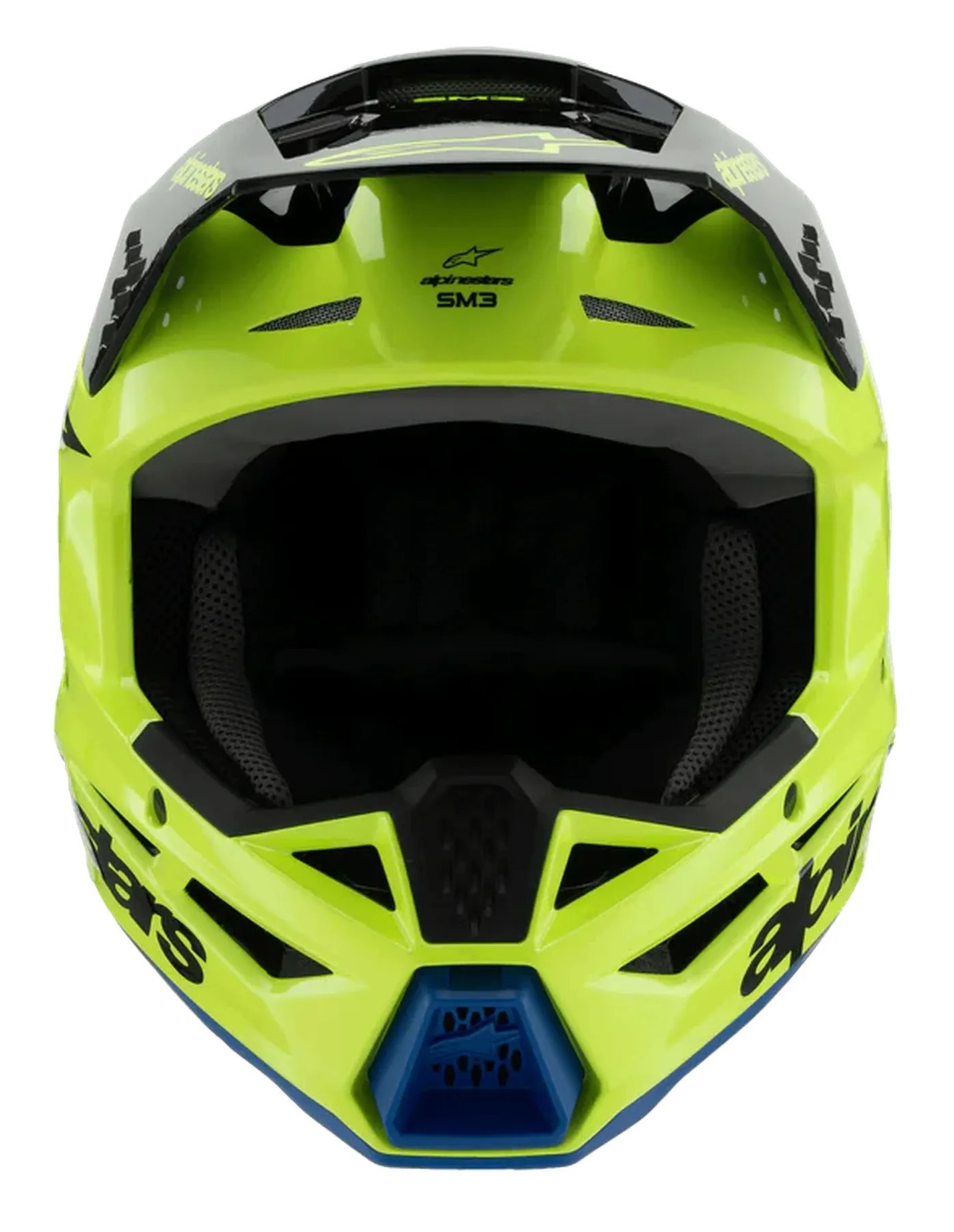 Alpinestars Crosshjälm SM3 Radium Gul Fluo/Svart/Blå (Junior) bild 2