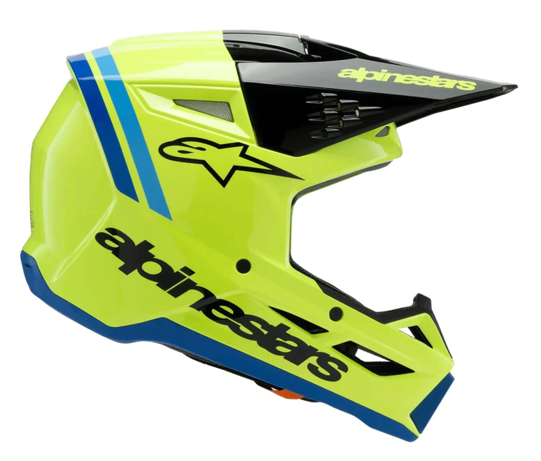 Alpinestars Crosshjälm SM3 Radium Gul Fluo/Svart/Blå (Junior) bild 3
