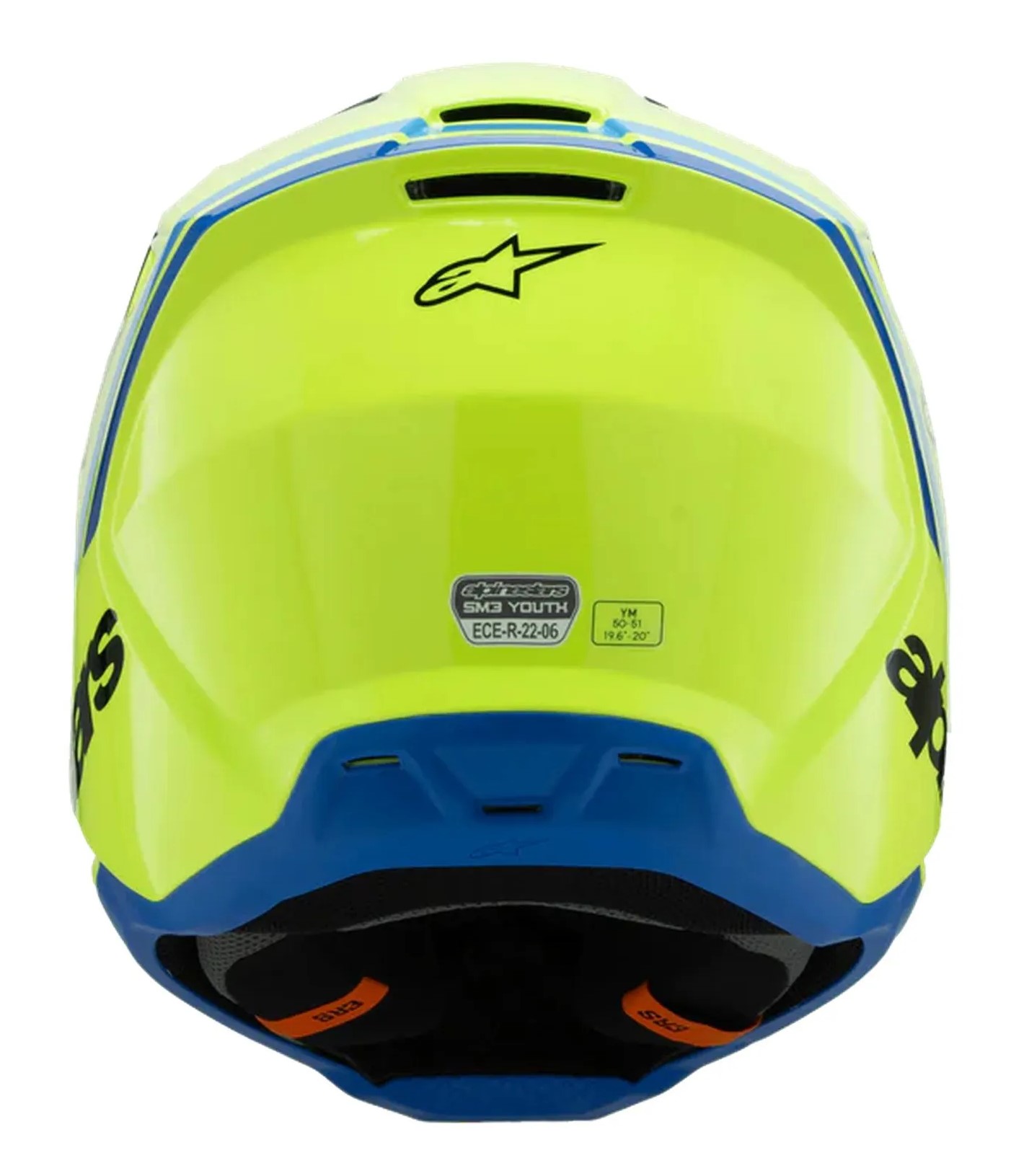 Alpinestars Crosshjälm SM3 Radium Gul Fluo/Svart/Blå (Junior) bild 4
