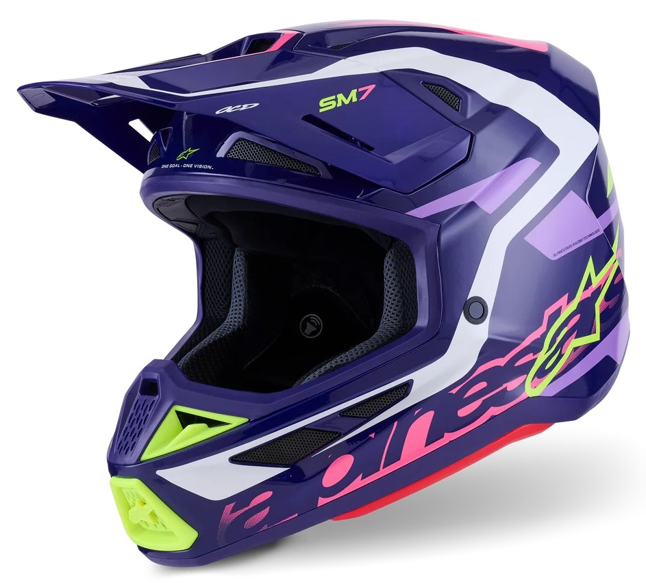 Alpinestars Crosshjälm SM-7 Deed Lila/Rosa