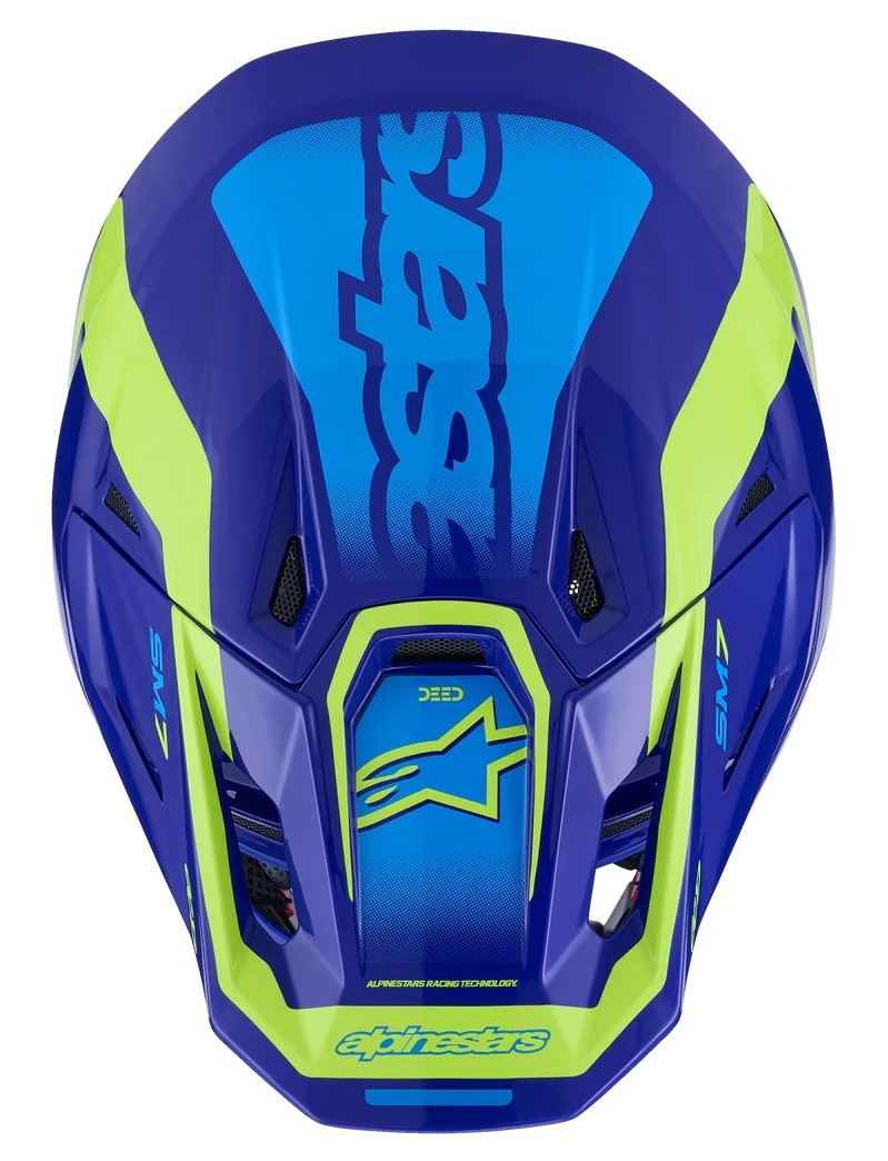 Alpinestars Crosshjälm SM-7 Deed Blå/Fluogul bild 4