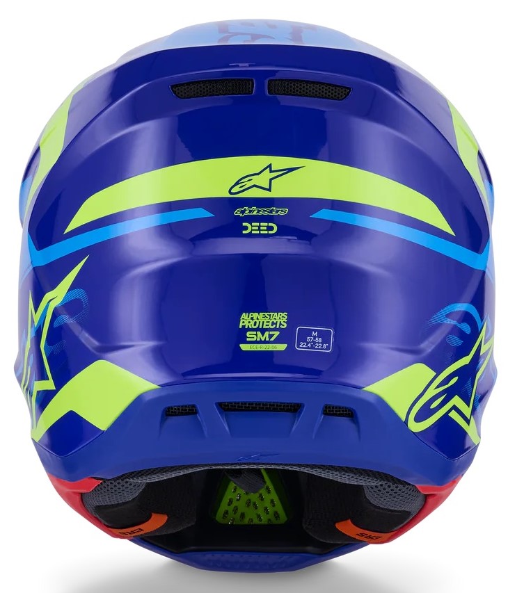 Alpinestars Crosshjälm SM-7 Deed Blå/Fluogul bild 3