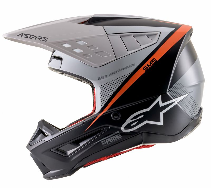 Alpinestars Crosshjälm SM5 Rayon Mattsvart/Vit/Orange bild 3