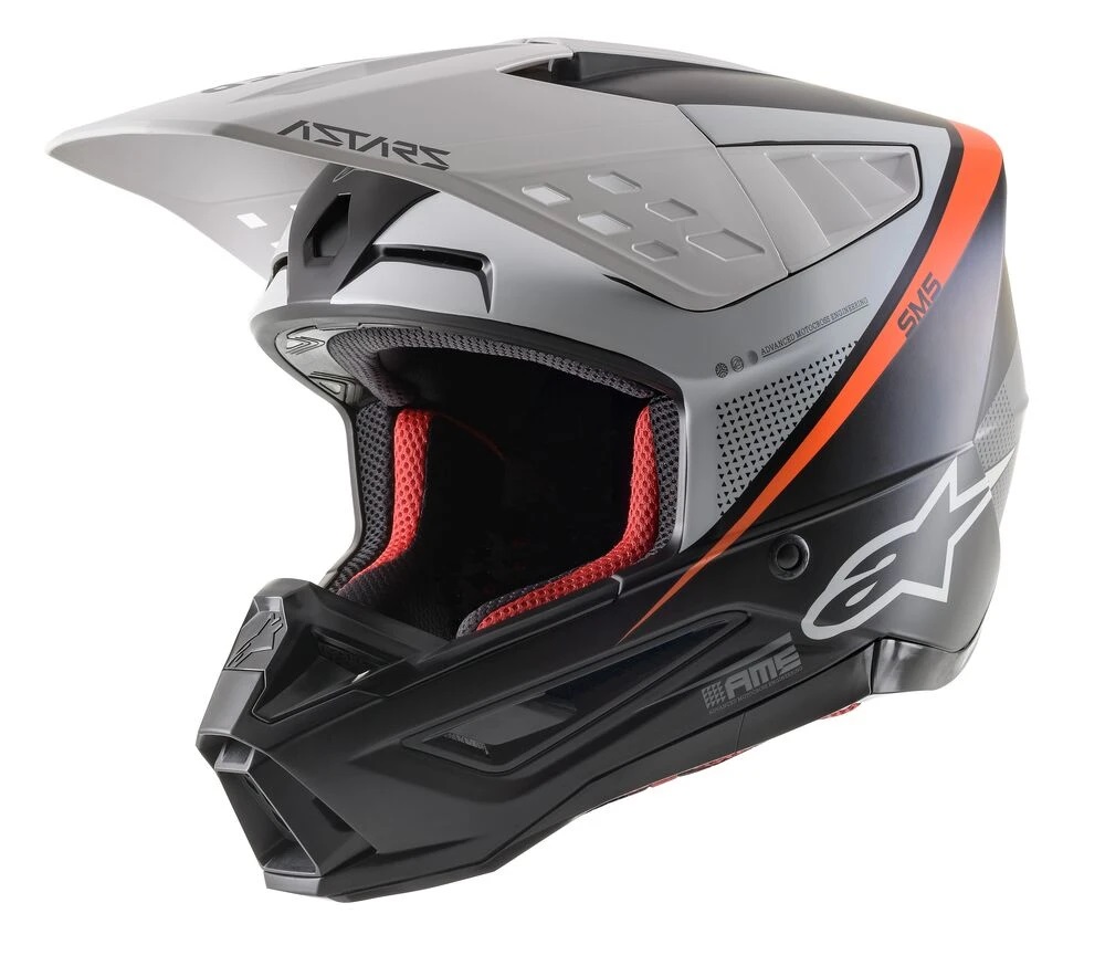 Alpinestars Crosshjälm SM5 Rayon Mattsvart/Vit/Orange