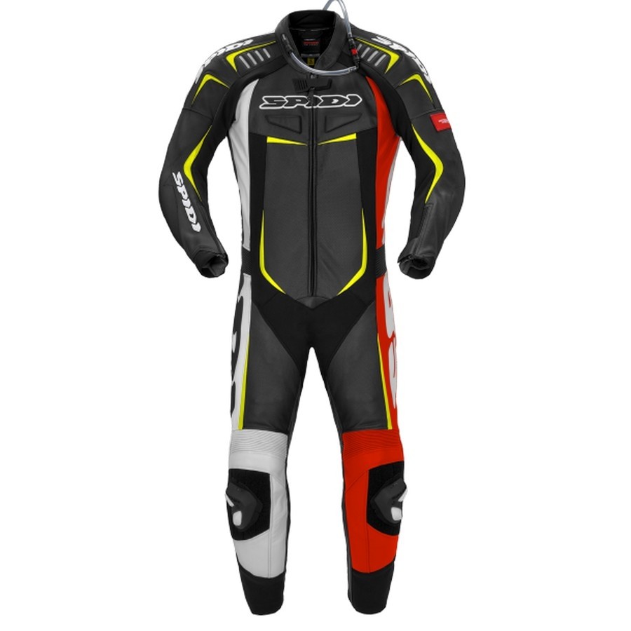 Spidi Skinnställ Track Wind Pro Svart/Röd/Fluogul Raceställ